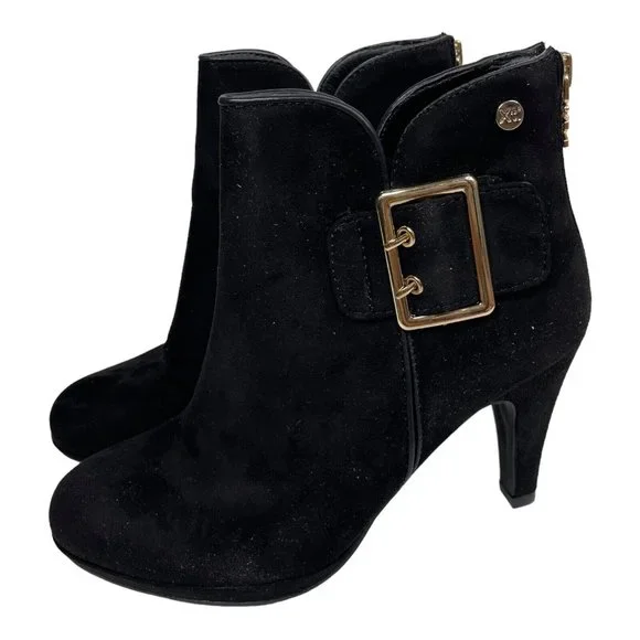 Xti Womens Ankle Boots Black Suede Size 7 - Picture 3 of 10